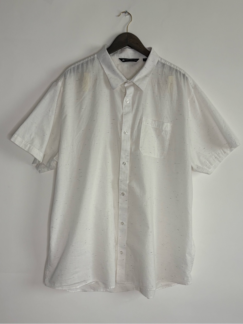 Travis Mathew Shirt Mens 3XL Short Sleeve Button Up Casual Golf White Heathered